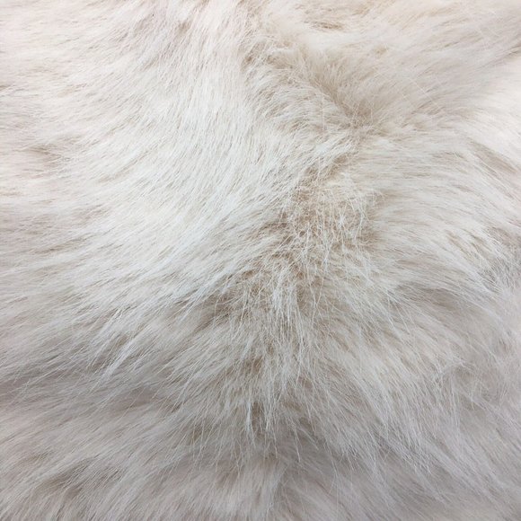 2 Tahari Faux Fur Accent Pillow Set White Sand 16" Round Holiday Christmas Decor - Picture 4 of 7